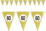 Bandierine Festa Compleanno Anniversari Set 10pz Triangolari Festone Oro 60 Anni Casa, arredamento e bricolage > Prodotti per Feste > Festoni e Palloncini Trade Shop italia - Napoli, Commerciovirtuoso.it