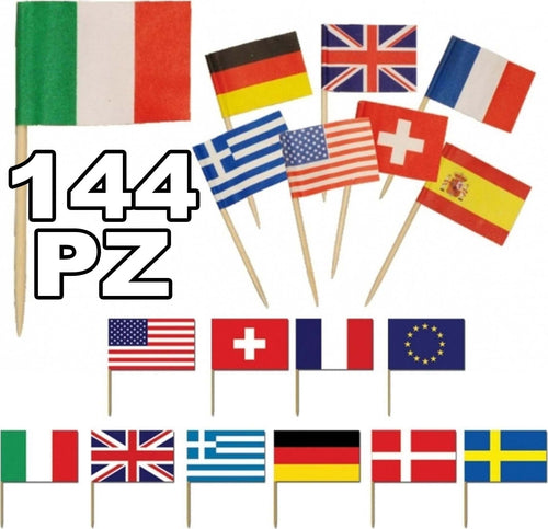Bandierine Stuzzicadenti Nazioni Bandiere Assortite Per Festa Party Decorazioni Casa e cucina/Utensili da cucina/Accessori vino e bar/Stuzzicadenti da Cocktail Trade Shop italia - Napoli, Commerciovirtuoso.it