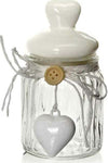 Barattolo 130ml In Vetro Tappo Cuore Bianco Bomboniera Contenitore 6x11cm 750755 Casa e cucina/Organizzazione interni/Contenitori e barattoli da cucina/Vasetti e barattoli per conserve/Barattoli Trade Shop italia - Napoli, Commerciovirtuoso.it