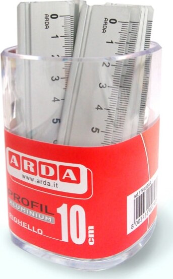 Barattolo 15 righelli - 10cm - alluminio - Arda Cancelleria e prodotti per ufficio/Scuola e materiale didattico/Materiale scolastico/Righelli e squadre Eurocartuccia - Pavullo, Commerciovirtuoso.it