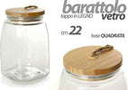 Barattolo 22cm In Vetro Tappo In Legno Ermetico Contenitore Base Quadrata 728358 Casa e cucina/Organizzazione interni/Organizzazione bagno/Barattoli Trade Shop italia - Napoli, Commerciovirtuoso.it