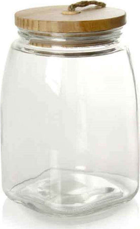 Barattolo 22cm In Vetro Tappo In Legno Ermetico Contenitore Base Quadrata 728358 Casa e cucina/Organizzazione interni/Organizzazione bagno/Barattoli Trade Shop italia - Napoli, Commerciovirtuoso.it