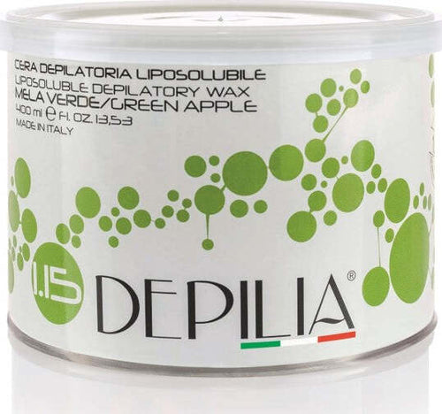 Barattolo-Cera-Depilatoria-Liposolubile-Mela-Verde-1.15-400ml-Ceretta-Depila