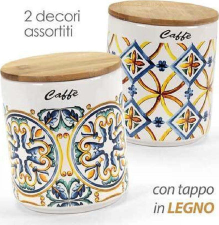 Barattolo Ceramica Caff? Tappo Legno Ermetico Cucina Terra D'amuri 12x10cm 822117 Casa e cucina/Organizzazione interni/Organizzazione bagno/Barattoli Trade Shop italia - Napoli, Commerciovirtuoso.it