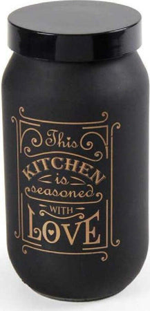 Barattolo Contenitore Cucina Vetro Satinato Nero 1000ml 19cm Kitchen Love 833359 Casa e cucina/Organizzazione interni/Organizzazione bagno/Barattoli Trade Shop italia - Napoli, Commerciovirtuoso.it
