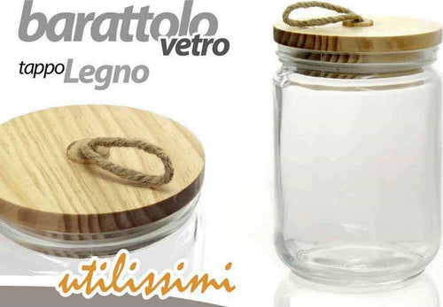 Barattolo Contenitore In Vetro Con Tappo In Legno Classico 11x21cm 1500ml 731044 Casa e cucina/Organizzazione interni/Contenitori e barattoli da cucina/Vasetti e barattoli per conserve/Barattoli Trade Shop italia - Napoli, Commerciovirtuoso.it