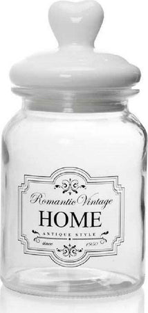 Barattolo Contenitore In Vetro Decoro Romantic Vintage Home 1000ml 11x2cm 759352 Casa e cucina/Organizzazione interni/Contenitori e barattoli da cucina/Vasetti e barattoli per conserve/Barattoli Trade Shop italia - Napoli, Commerciovirtuoso.it