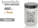 Barattolo Contenitore Vetro Bianco Love Moderno Satinato Tonda 660ml 14x9cm 833458 Casa e cucina/Organizzazione interni/Organizzazione bagno/Barattoli Trade Shop italia - Napoli, Commerciovirtuoso.it