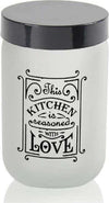 Barattolo Contenitore Vetro Bianco Love Moderno Satinato Tonda 660ml 14x9cm 833458 Casa e cucina/Organizzazione interni/Organizzazione bagno/Barattoli Trade Shop italia - Napoli, Commerciovirtuoso.it