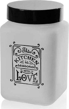 Barattolo Contenitore Vetro Bianco Quadrato Moderno Satinato 1,5lt 17cm 833519 Casa e cucina/Organizzazione interni/Contenitori e barattoli da cucina/Vasetti e barattoli per conserve/Set di barattoli e coperchi Trade Shop italia - Napoli, Commerciovirtuoso.it