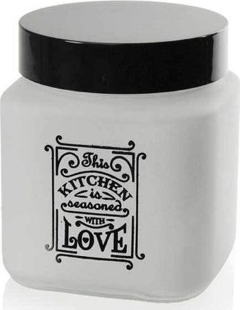 Barattolo Contenitore Vetro Quadrato Bianco Moderno Satinato 1000 Ml 12cm 833502 Casa e cucina/Organizzazione interni/Organizzazione bagno/Barattoli Trade Shop italia - Napoli, Commerciovirtuoso.it