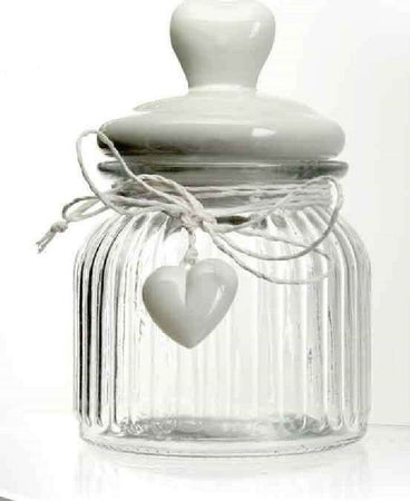 Barattolo Cuore Pendente Ermetico Vetro Tappo Bianco Ceramica 650 Ml 17cm 681936 Casa e cucina/Organizzazione interni/Contenitori e barattoli da cucina/Vasetti e barattoli per conserve/Barattoli Trade Shop italia - Napoli, Commerciovirtuoso.it