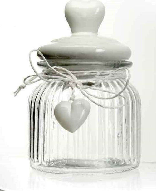 Barattolo Cuore Pendente Ermetico Vetro Tappo Bianco Ceramica 650 Ml 17cm 681936 Casa e cucina/Organizzazione interni/Contenitori e barattoli da cucina/Vasetti e barattoli per conserve/Barattoli Trade Shop italia - Napoli, Commerciovirtuoso.it