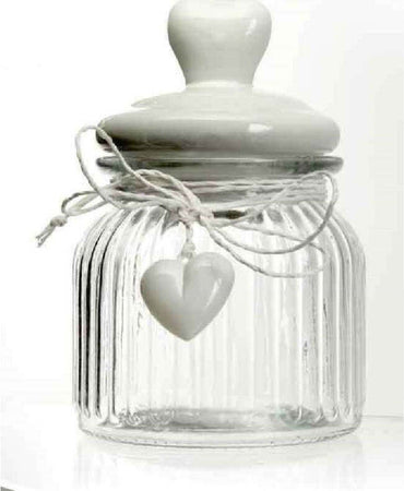 Barattolo-Cuore-Pendente-Ermetico-Vetro-Tappo-Bianco-Ceramica-650-Ml-17cm-681936