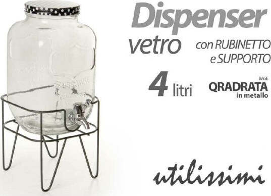 Barattolo-Dispenser-In-Vetro-Con-Rubinetto-Supporto-4lt-Quadrata-Metallo-796470
