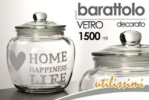 Barattolo Ermetico Vetro Contenitore Cucina Deco Moderno Coperchio 1,5 Lt 652622 Casa e cucina/Organizzazione interni/Contenitori e barattoli da cucina/Vasetti e barattoli per conserve/Barattoli Trade Shop italia - Napoli, Commerciovirtuoso.it