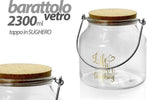 Barattolo In Vetro Manico Metallo Tappo Sughero 2300ml 16x16,4cm Decorato 758256 Casa e cucina/Organizzazione interni/Contenitori e barattoli da cucina/Vasetti e barattoli per conserve/Barattoli Trade Shop italia - Napoli, Commerciovirtuoso.it
