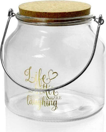 Barattolo In Vetro Manico Metallo Tappo Sughero 2300ml 16x16,4cm Decorato 758256 Casa e cucina/Organizzazione interni/Contenitori e barattoli da cucina/Vasetti e barattoli per conserve/Barattoli Trade Shop italia - Napoli, Commerciovirtuoso.it