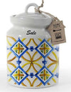 Barattolo Sale Ceramica Ermetico Cucina Bianco Color Mediterraneo 17x12cm 817052 Casa e cucina/Organizzazione interni/Organizzazione bagno/Barattoli Trade Shop italia - Napoli, Commerciovirtuoso.it