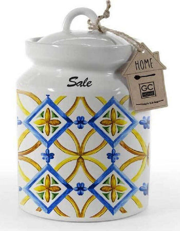 Barattolo Sale Ceramica Ermetico Cucina Bianco Color Mediterraneo 17x12cm 817052 Casa e cucina/Organizzazione interni/Organizzazione bagno/Barattoli Trade Shop italia - Napoli, Commerciovirtuoso.it