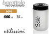 Barattolo Sale Contenitore In Vetro Satinato Coperchio Nero 660 Ml 15x9cm 833250 Casa e cucina/Organizzazione interni/Contenitori e barattoli da cucina/Dosatori e contenitori/Set sale e pepe Trade Shop italia - Napoli, Commerciovirtuoso.it
