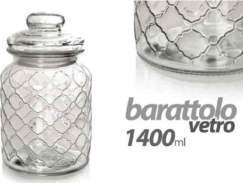 Barattolo Vetro Contenitore Cucina Ermetico Moderno Coperchio 1400ml 22cm 742200 Casa e cucina/Organizzazione interni/Contenitori e barattoli da cucina/Vasetti e barattoli per conserve/Barattoli Trade Shop italia - Napoli, Commerciovirtuoso.it