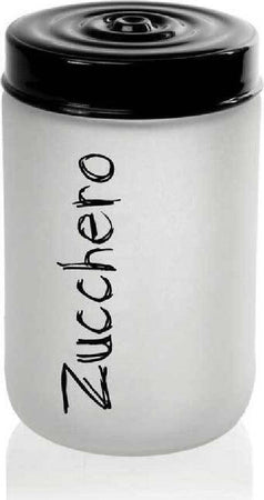 Barattolo Zucchero Contenitore Vetro Satinato Coperchio Nero 660 Ml 15cm 833267 Casa e cucina/Organizzazione interni/Organizzazione bagno/Barattoli Trade Shop italia - Napoli, Commerciovirtuoso.it