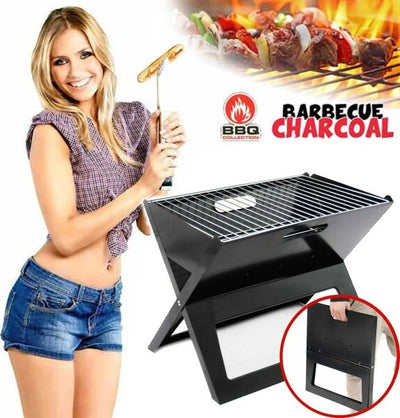 Barbecue-A-Carbone-Carbonella-Bbq-Grill-In-Metallo-Pieghevole-Portatile-Picnic