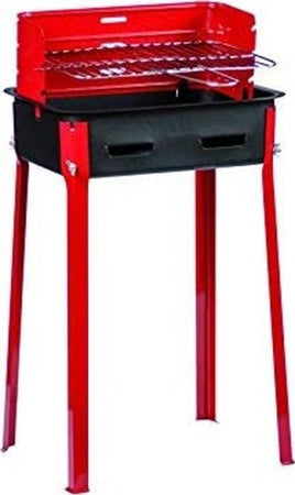 Barbecue-A-Carbone-Carbonella-Bbq-Grill-Metallo-Con-Paravento-Griglia-25x35cm