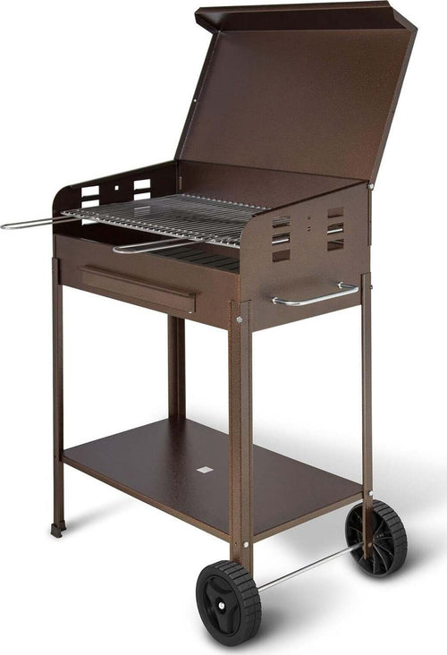 Barbecue a carbonella bbq fornello brace a carbone con griglia e tappo piedini smontabili