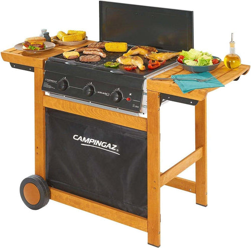 Barbecue a gas Adelaide 3 Woody dual gas 3 bruciatori potenza 14 KW Campingaz