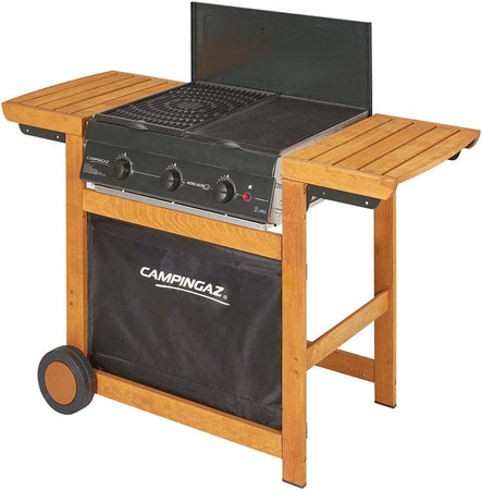 Barbecue a gas Adelaide 3 Woody dual gas 3 bruciatori potenza 14 KW Campingaz