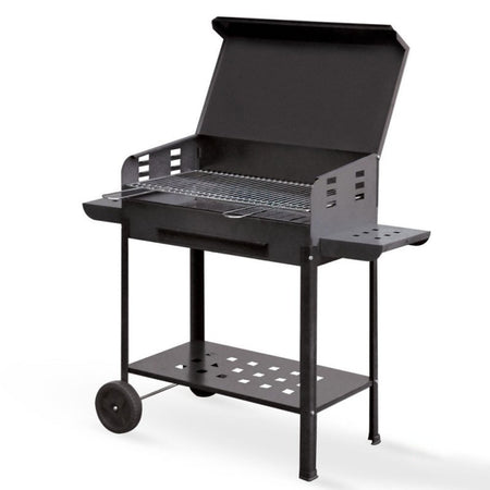Barbecue a carbonella "Polifemo" griglia regolabile con ruote e tappo "Made in Italy"