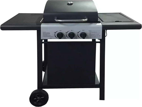 BARBECUE BBQ A GAS PIETRA LAVICA CON FORNELLO LATERALE CON COPERCHIO 2 FUOCHI+1 BOSTON