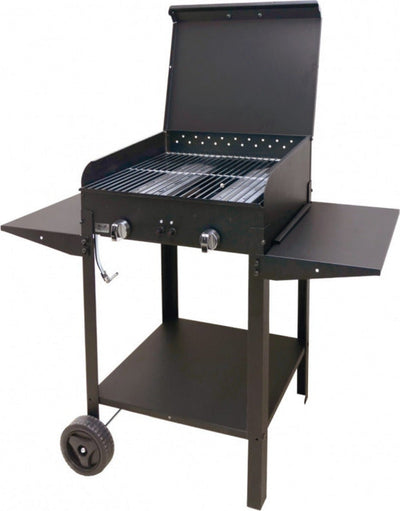 Barbecue bbq a gas e pietra lavica il lamiera smaltata 2 fuochi