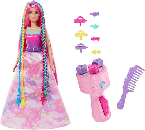 Barbie - Bambola Barbie Dreamotpia Chioma Da Favola 2023, Capelli Fantasia Con Treccia E Piega, Extension Arcobaleno, Strumento Per Lo Styling E Accessori, Giocattoli Per Bambini 3+ Anni, Hnj06 Mattel
