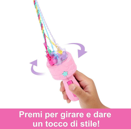 Barbie - Bambola Barbie Dreamotpia Chioma Da Favola 2023, Capelli Fantasia Con Treccia E Piega, Extension Arcobaleno, Strumento Per Lo Styling E Accessori, Giocattoli Per Bambini 3+ Anni, Hnj06 Mattel