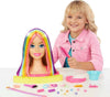 Barbie - Super Chioma Hairstyle Capelli Arcobaleno, Testa Pettinabile Con Capelli Biondi E Ciocche Arcobaleno Fluo Da Acconciare, Con Accessori Color Reveal, Giocattolo Per Bambini, 3+ Anni, Hmd78 Mattel
