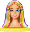 Barbie - Super Chioma Hairstyle Capelli Arcobaleno, Testa Pettinabile Con Capelli Biondi E Ciocche Arcobaleno Fluo Da Acconciare, Con Accessori Color Reveal, Giocattolo Per Bambini, 3+ Anni, Hmd78 Mattel