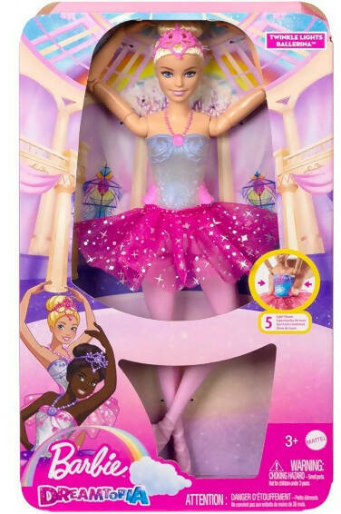 Barbie Ballerina Magico Tutu Luci Scintillanti - Bambola Ballerina Magica Dai Capelli Biondi, Con Coroncina E Tutù Rosa, Giocattolo Per Bambini 3+ Anni, Hlc25 Mattel