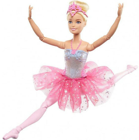 Barbie Ballerina Magico Tutu Luci Scintillanti - Bambola Ballerina Magica Dai Capelli Biondi, Con Coroncina E Tutù Rosa, Giocattolo Per Bambini 3+ Anni, Hlc25 Mattel