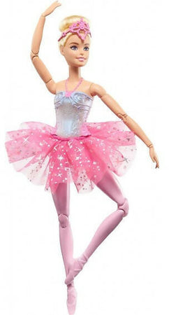 Barbie Ballerina Magico Tutu Luci Scintillanti - Bambola Ballerina Magica Dai Capelli Biondi, Con Coroncina E Tutù Rosa, Giocattolo Per Bambini 3+ Anni, Hlc25 Mattel