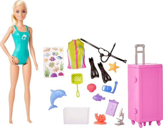 Barbie-carriere---carriera-make-up,-bambola-dai-capelli-blu,-top-colorato-a-stampa-leopardata-e-scarpe-rosa-con-plateau,-con-palette,-tavolozza-e-pennello,-giocattolo-per-bambini-3+-anni,-hkt66