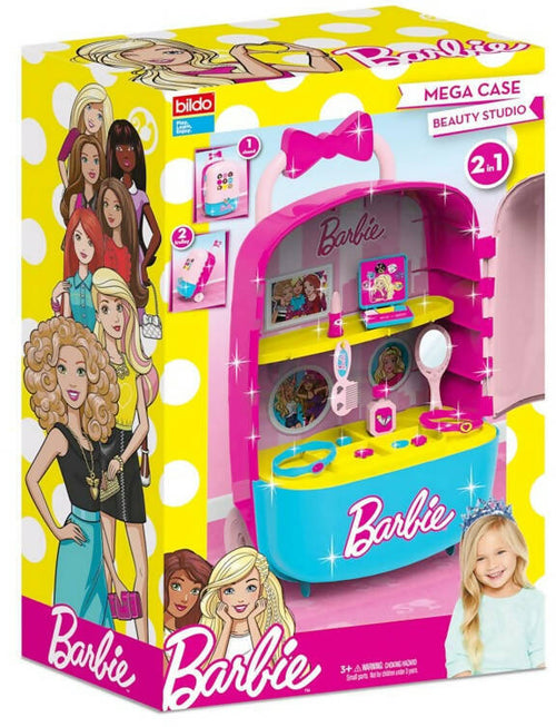 Barbie Trolley Beauty Studio Con Accessori Valigetta Da Trucco Giocattolo Barbie 3+ Anni Mattel