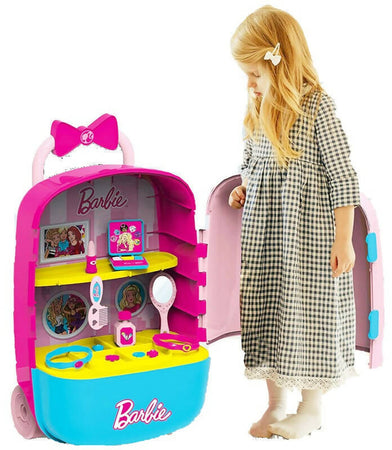 Barbie Trolley Beauty Studio Con Accessori Valigetta Da Trucco Giocattolo Barbie 3+ Anni Mattel
