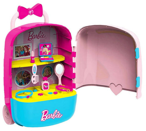 Barbie Trolley Beauty Studio Con Accessori Valigetta Da Trucco Giocattolo Barbie 3+ Anni Mattel