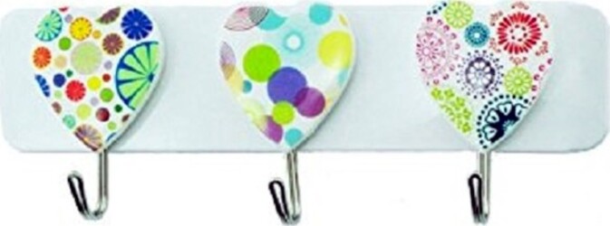 Barra 3 Ganci Acciaio 2.5kg Cuore Adesiva Appendini Plastica Appenditutto Cucina Casa e cucina/Organizzazione interni/Ganci e appenditutto/Ganci multifunzione Trade Shop italia - Napoli, Commerciovirtuoso.it