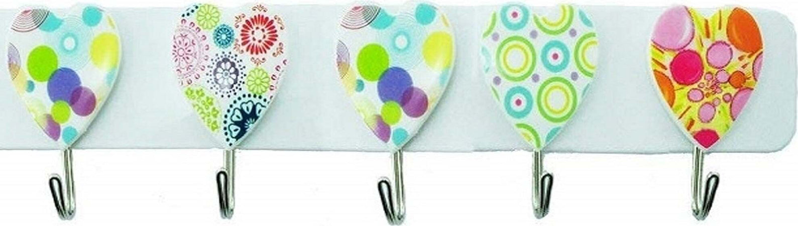 BARRA 5 GANCI ACCIAIO CUORE ADESIVA APPENDINI PLASTICA APPENDI TUTTO CUCINA  Trade Shop italia - Napoli, Commerciovirtuoso.it