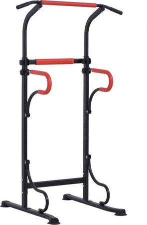 Barra-per-Trazioni-Power-Tower-Stazione-Fitness-Multifunzione-con-Altezza-Regolabile-171-219cm-Nero-Rosso-SF3A91-105SF3