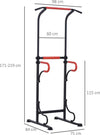 Barra-per-Trazioni-Power-Tower-Stazione-Fitness-Multifunzione-con-Altezza-Regolabile-171-219cm-Nero-Rosso-SF3A91-105SF3